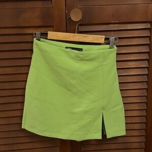 Zara Green Asymmetrical Pencil Skirt